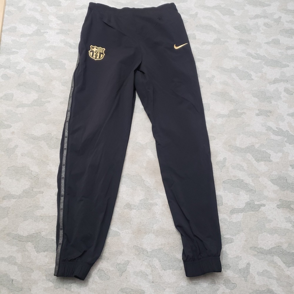 Nike Soccer Joggers Pants Womens Medium Black Barcelona Pockets Drawstring